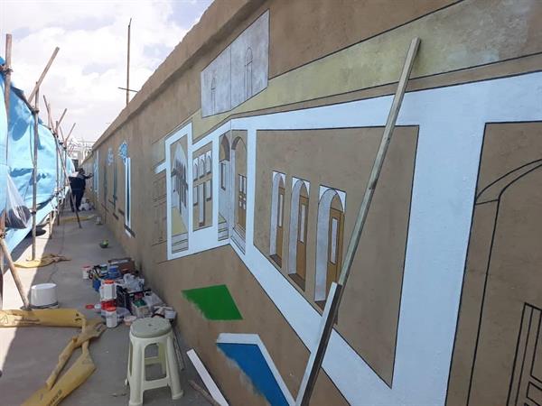 نقاشی دیواری پارکینگ فتح المبین در مراحل نهایی
